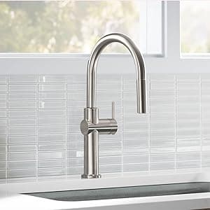 KOHLER 22972-2MB Crue Pull Down Kitchen Faucet, Pull-Down Sprayer, Vibrant Brushed Moderne Brass