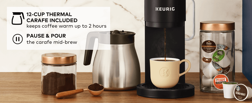 Keurig K-Duo Plus Single Serve & Carafe Coffee Maker, Multi-Position 60oz Removable Reservoir, Programmable Auto Brew Carafe, Black