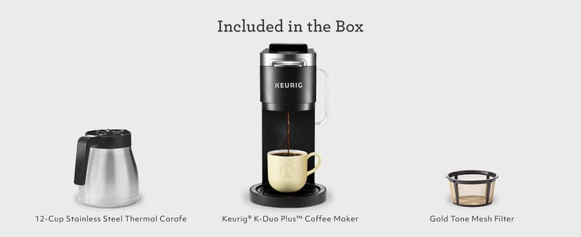 Keurig K-Duo Plus Single Serve & Carafe Coffee Maker, Multi-Position 60oz Removable Reservoir, Programmable Auto Brew Carafe, Black