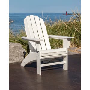 POLYWOOD Nautical Curveback Adirondack Chair, Heavy Duty HDPE Outdoor Patio Furniture, Fire Pit Chair for Deck, Lawn, Garden, Made in USA