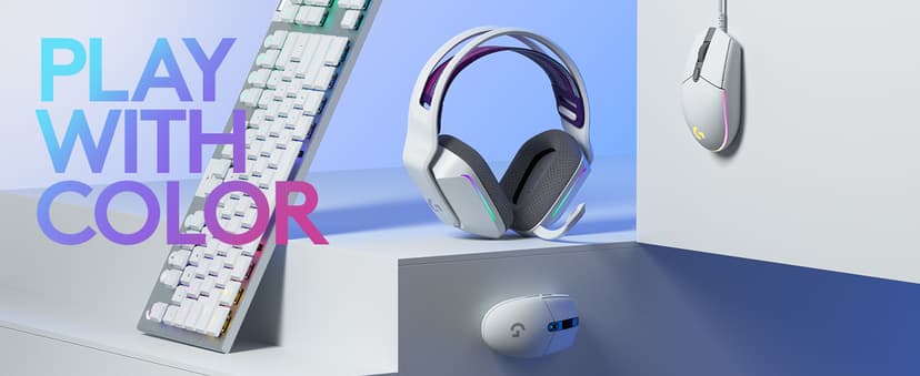Logitech G733 Lightspeed Wireless Gaming Headset, Suspension Headband, Lightsync RGB, Blue VO!CE Mic, PRO-G Audio – White, Gaming Headset Wireless, PC, PS5, PS4, Switch Compatible
