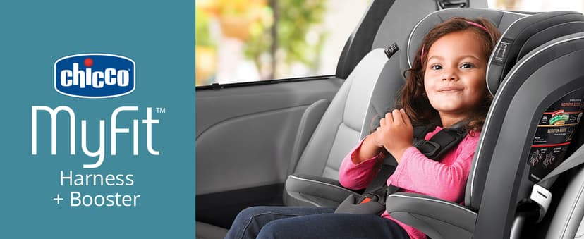 Chicco MyFit® Harness + Booster Car Seat, Forward-Facing 5-Point Harness Car Seat and High Back Booster Seat, for Children 25-100 lbs. | Fathom/Grey/Blue
