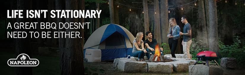 Napoleon TravelQ PRO285X Portable Propane Gas Grill with Foldable Scissor Cart, Black, 2 Burners, Tailgating, Camping, and Small Outdoor Spaces