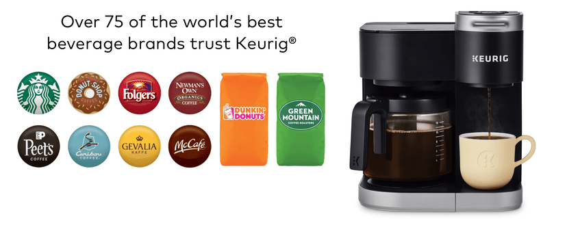 Keurig K-Duo Single Serve K-Cup Pod & Carafe Coffee Maker, with Multiple Brew Sizes, 60oz Removable Reservoir, Programmable Auto Brew Carafe, (Gen 1), Black