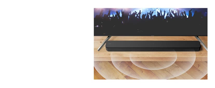 Sony S100F 2.0ch Soundbar with Bass Reflex Speaker, Integrated Tweeter and Bluetooth, (HTS100F), easy setup, compact, home office use with clear sound black