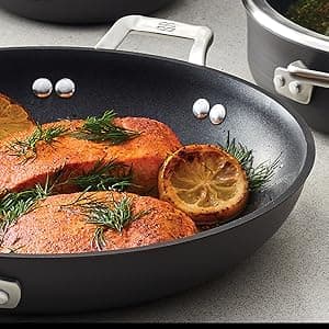 Calphalon Signature Hard-Anodized Nonstick Wok, 12", Flat-Bottom, Oven-Safe, PFOA-Free, Black