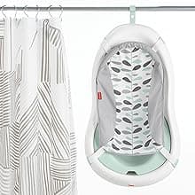 Fisher-Price Baby to Toddler Bath 4-in-1 Sling ‘n Seat Tub with Removable Infant Support and 2 Toys, Climbing Leaves