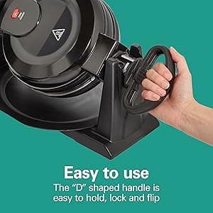 Hamilton Beach 26201 Belgian Waffle Maker with Removable Nonstick Plates, Double Flip, Makes 2 at Once, Black