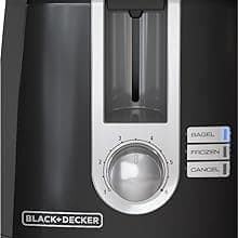 BLACK+DECKER 2-Slice Toaster, T2569B, Extra Wide Slots, 6 Shade Settings, 850 Watts, Crumb Tray, Cancel Button