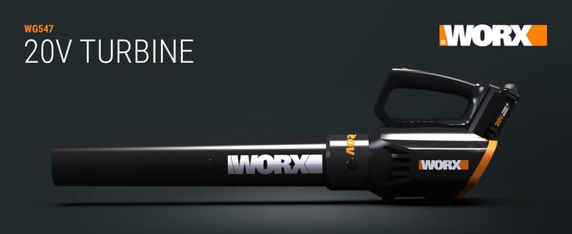 WORX 20V Cordless Leaf Blower WG547, Electric Blower, Powerful Turbine Fan Technology, 2-Speed Control, for One-Hand Operation, PowerShare – 1pc 2.0 Ah Battery and 1pc 0.4 A Charger Included