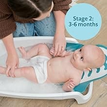 The First Years 4-in-1 Reclining Baby Bathtub - Adjustable Recline for Custom Comfort for Newborn to Toddler - All-in-1 Baby Bath Seat Adjusts as Baby Grows - Ages 0 to 24 Months