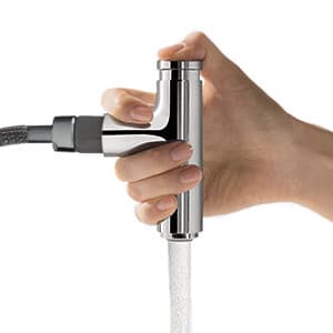 hansgrohe Metris Select Stainless Steel Bar Kitchen Faucet, Kitchen Faucets with Pull Out Sprayer, Faucet for Kitchen Sink, Stainless Steel Optic 73822801