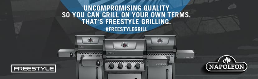 Napoleon Freestyle 365 Propane Gas Outdoor Grill, Graphite Grey – 3-Burner BBQ with Stainless Steel Cooking Grates