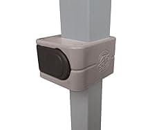 E-Z UP Ambassador Instant Pop Up Canopy Tent, 10' x 10', Roller Bag and 4 Piece Spike Set, Slate White