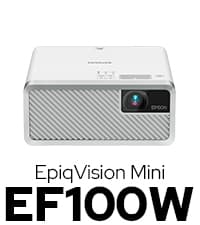 Epson EpiqVision Mini EF12 Smart Streaming Laser Projector, HDR, Android TV, Movies, Family Gaming, Portable, sound by Yamaha, 3LCD, Full HD 1080p, 1000 lumens Color & White Brightness Bluetooth Black