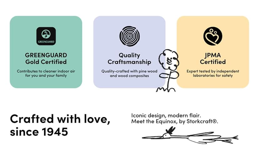 Storkcraft Equinox 3-in-1 Convertible Crib (Vintage Driftwood) Easily Converts to Toddler Bed & Daybed, 3-Position Adjustable Mattress Support Base, Modern Two-Tone Design for Contemporary Nursery