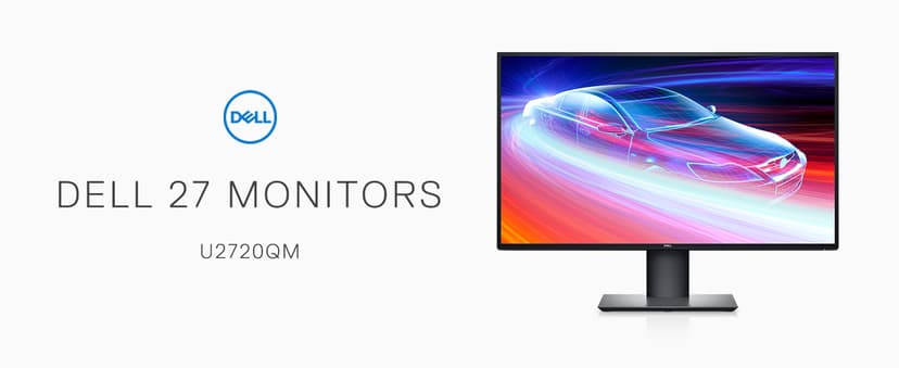 Dell U2720QM 27 Inch UltraSharp 4K UHD, IPS Ultra-Thin Bezel Monitor (HDMI, DisplayPort, USB-C), VESA Certified, Silver, Black