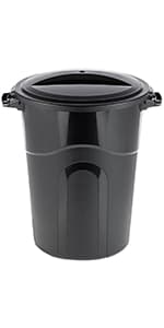 United Solutions 32 Gallon Wheeled Outdoor Garbage Can with Attached Snap Lock Lid and Heavy-Duty Handles, Black, Heavy-Duty Construction, Perfect Backyard, Deck, or Garage Trash Can, 2 Pack