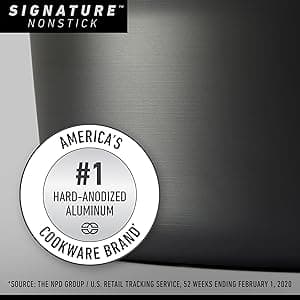 Calphalon Signature Hard-Anodized Nonstick Wok, 12", Flat-Bottom, Oven-Safe, PFOA-Free, Black