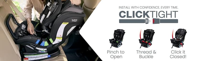 Britax Poplar S Convertible Car Seat, 2-in-1 Car Seat with Slim 17-Inch Design, ClickTight Technology, Glacier Graphite