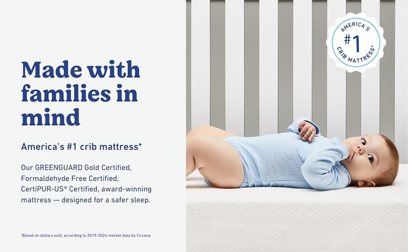 Graco Premium Crib & Toddler Mattress – GREENGUARD Gold Certified & CertiPUR-US Certified, Fits All Standard Crib & Toddler Beds, Waterproof Sleep Surface, Machine-Washable Outer Cover for Easy Care
