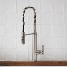 KOHLER 24982-BL Purist Commercial Style Pre-Rinse Kitchen Faucet with 3-Function Sprayhead, Kitchen Sink Faucet with Pull Down Sprayer, Matte Black