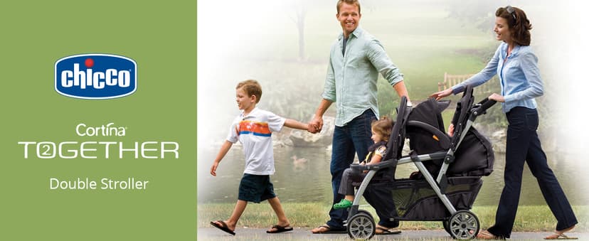 Chicco Cortina Together Double Stroller - Minerale | Black/Silver