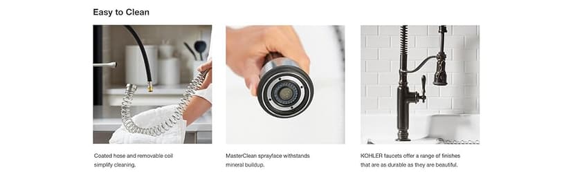 KOHLER Tournant Semi-Professional Pull-Down Kitchen Sink Faucet, Commercial Kitchen Faucet with Pull Down Sprayer, 77515-VS, Vibrant Stainless