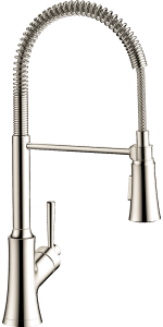 hansgrohe Joleena Stainless Steel High Arc Kitchen Faucet, Kitchen Faucets with Pull Down Sprayer, Faucet for Kitchen Sink, Stainless Steel Optic 04793800, 15.8-Inches Tall