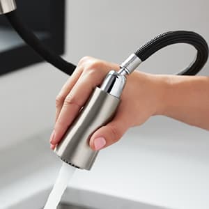 KOHLER 649-VS Simplice Pull-Down Bar Sink Faucet, Prep Sink Faucet, Kitchen Sink Faucet with Pull Down Sprayer, Vibrant Stainless