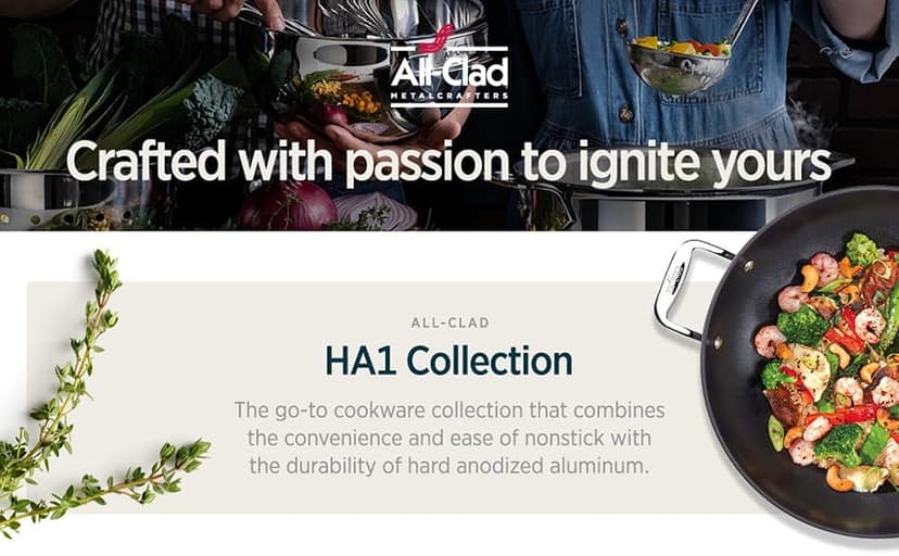 All-Clad HA1 Hard Anodized Non Stick Fry Pan Set 2 Piece, 8, 10 Inch, Induction, Oven Broiler Safe 500F, Pots and Pans Set, Kitchen Frying Pans, Skillets, Premium Cookware, Home, Dishwasher Safe Black