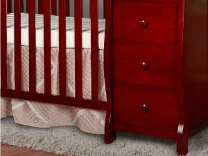 Dream On Me Jayden 4-in-1 Mini Convertible Crib And Changer in Storm Grey, Greenguard Gold Certified, Non-Toxic Finish, New Zealand Pinewood, 1" Mattress Pad