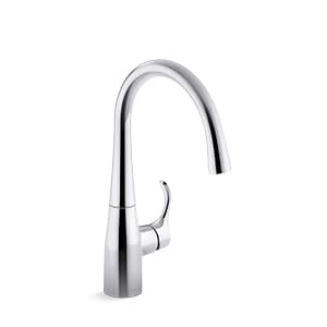 KOHLER 649-VS Simplice Pull-Down Bar Sink Faucet, Prep Sink Faucet, Kitchen Sink Faucet with Pull Down Sprayer, Vibrant Stainless