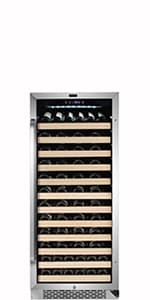 Whynter BWR-0922DZ 92 Wine Bottle Built-in or Freestanding Stainless Steel Dual Zone Compressor Large Capacity Refrigerator Rack for Open LED Display, Dark Grey-92 Grey