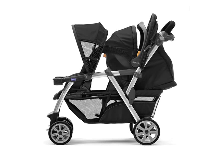 Chicco Cortina Together Double Stroller - Minerale | Black/Silver