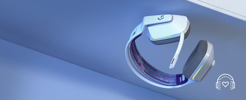 Logitech G733 Lightspeed Wireless Gaming Headset, Suspension Headband, Lightsync RGB, Blue VO!CE Mic, PRO-G Audio – White, Gaming Headset Wireless, PC, PS5, PS4, Switch Compatible