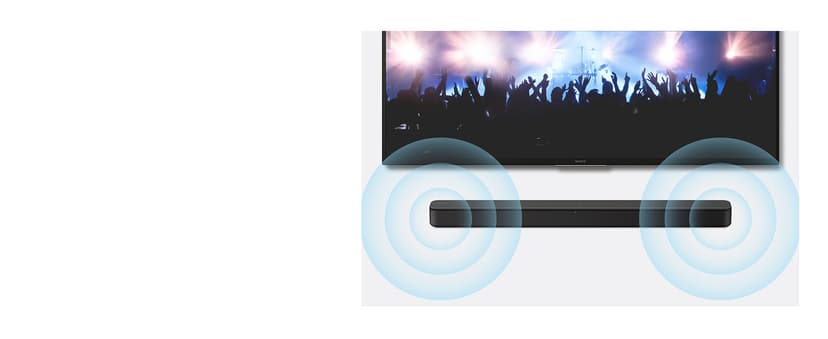 Sony S100F 2.0ch Soundbar with Bass Reflex Speaker, Integrated Tweeter and Bluetooth, (HTS100F), easy setup, compact, home office use with clear sound black