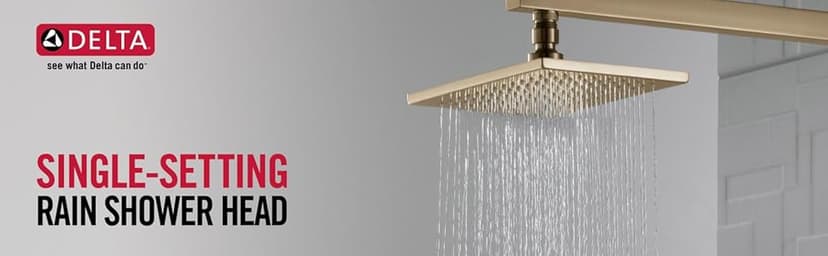 DELTA FAUCET Rain Shower Head, Rainfall Shower Head, Matte Black Shower Head Rainfall