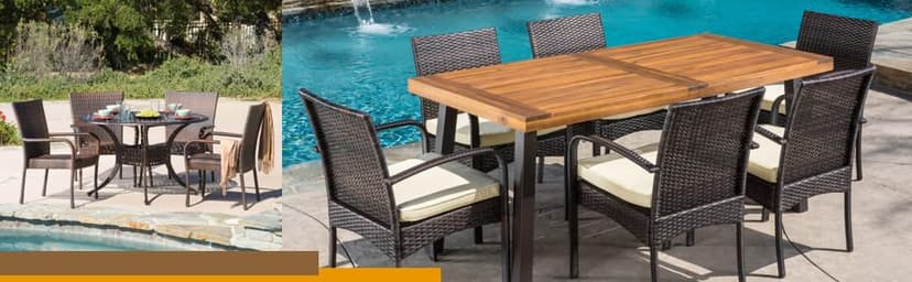 Christopher Knight Home Abigal Outdoor Cast Aluminum Dining Set, 9-Pcs Set, Shiny Copper Finish