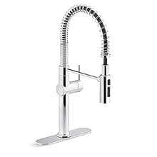KOHLER 22972-2MB Crue Pull Down Kitchen Faucet, Pull-Down Sprayer, Vibrant Brushed Moderne Brass