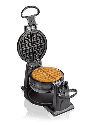 Hamilton Beach 26201 Belgian Waffle Maker with Removable Nonstick Plates, Double Flip, Makes 2 at Once, Black