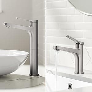 KRAUS Indy Single Handle One Hole Bathroom Sink Faucet in Spot-Free Brushed Nickel, KBF-1411SFBN