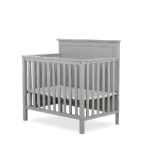 Dream On Me Jayden 4-in-1 Mini Convertible Crib And Changer in Storm Grey, Greenguard Gold Certified, Non-Toxic Finish, New Zealand Pinewood, 1" Mattress Pad