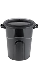 United Solutions 32 Gallon Wheeled Outdoor Garbage Can with Attached Snap Lock Lid and Heavy-Duty Handles, Black, Heavy-Duty Construction, Perfect Backyard, Deck, or Garage Trash Can, 2 Pack