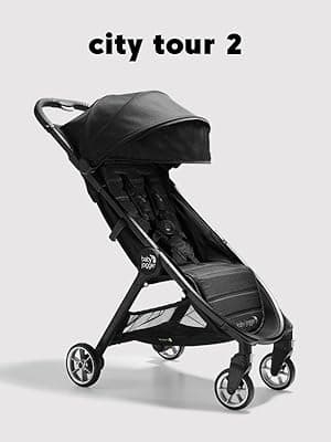 Baby Jogger City Tour 2 Ultra-Compact Carry-On Approved Travel Stroller in Pitch Black Lightweight Easy Fold Ideal for Traveling and Everyday Adventures