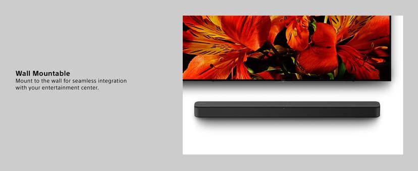 Sony S100F 2.0ch Soundbar with Bass Reflex Speaker, Integrated Tweeter and Bluetooth, (HTS100F), easy setup, compact, home office use with clear sound black