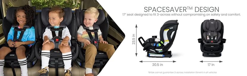 Britax Poplar S Convertible Car Seat, 2-in-1 Car Seat with Slim 17-Inch Design, ClickTight Technology, Glacier Graphite