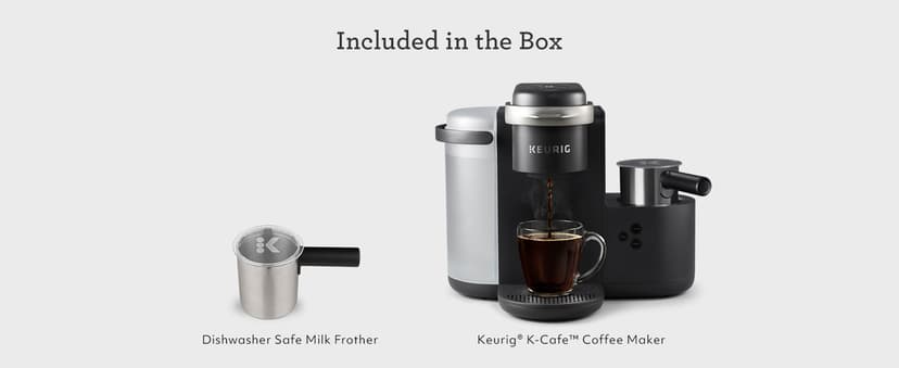 Keurig K-Cafe Single-Serve K-Cup Coffee Maker, Latte Maker and Cappuccino Maker, Comes with Dishwasher Safe Milk Frother, Coffee Shot Capability, Compatible with all Keurig K-Cup Pods, Dark Charcoal