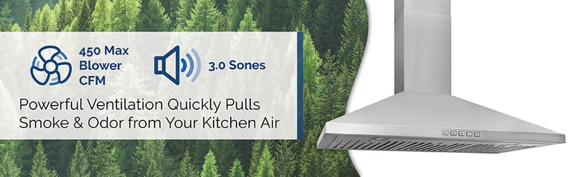 Broan-NuTone BWP1364SS Pyramidal Range LED Lighting Convertiable Wall-Mount Kitchen Chimney Vent Hood, 36-Inch, Stainless Steel