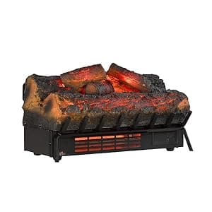 duraflame Electric Log Set 1,000 Sq Ft Heater, Faux Logs Insert with Infrared Flames for Existing Fireplaces, Remote Control Included